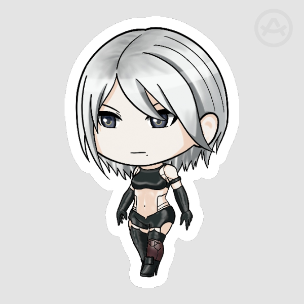 Fanart Series - Nier Automata Chibi A2 SH Sticker