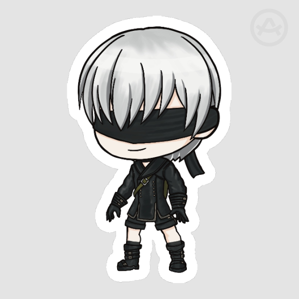 Fanart Series - Nier Automata Chibi 9S Sticker