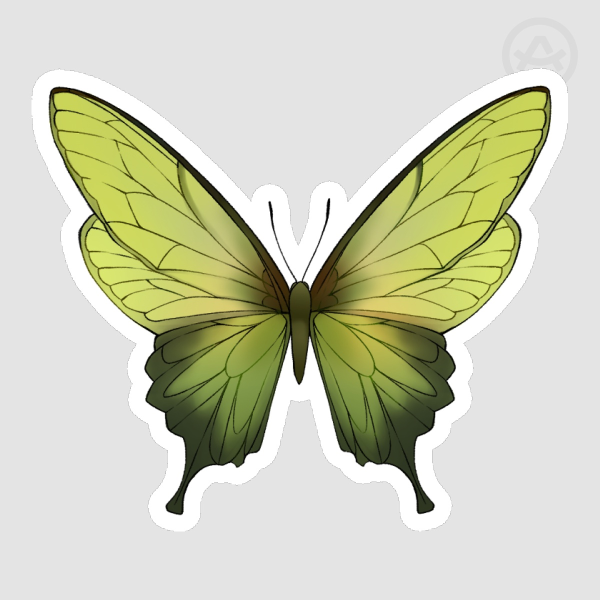 Green Butterfly Sticker