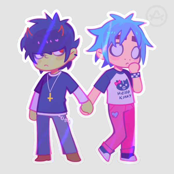 Murdoc & 2D Holo Sticker (Gorillaz)