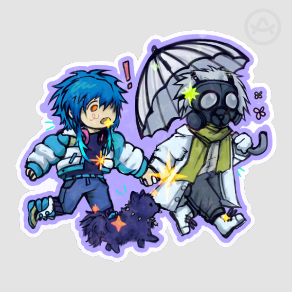 Clear and Aoba holo sticker Dramatical Murder