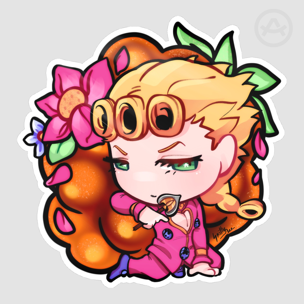 Giorno Giovanna Berry JJBA Die Cut Stickers