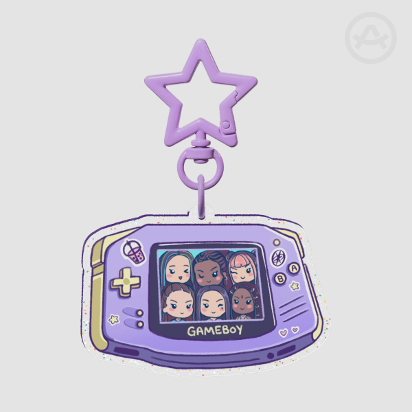 KATS EYE Gameboy Glitter Keychain