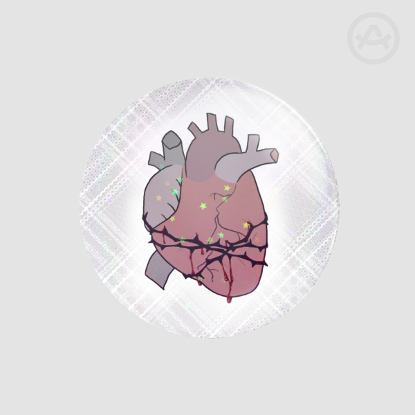 Heavy Heart - Original Art Button Pin