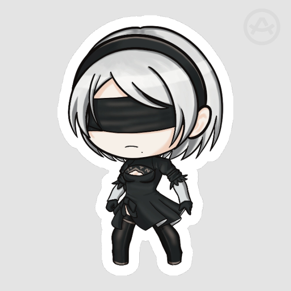 Fanart Series - Nier Automata Chibi 2B Sticker