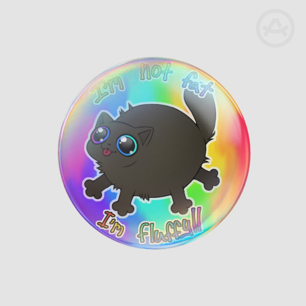B Fat cat Round Badges (Button Pins)