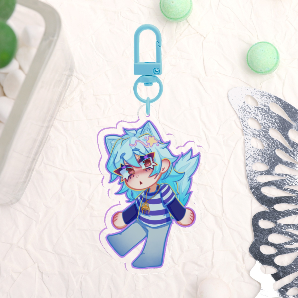 Ryou Bakura / Yami Bakura Double Sided Kitty Keychain