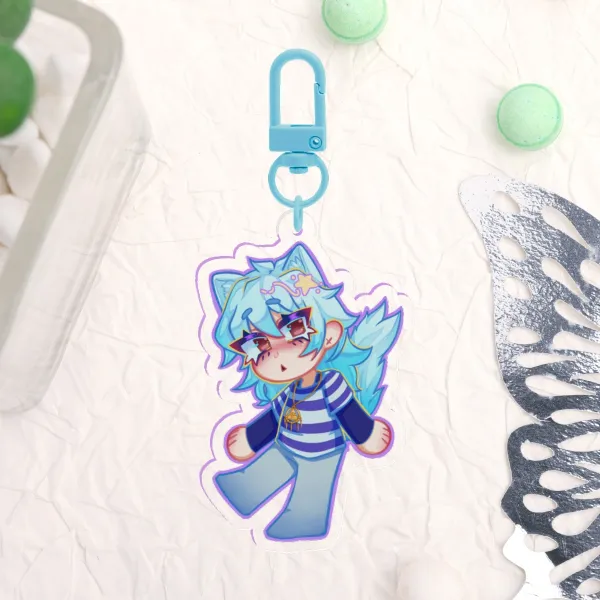 Ryou Bakura / Yami Bakura Double Sided Kitty Keychain