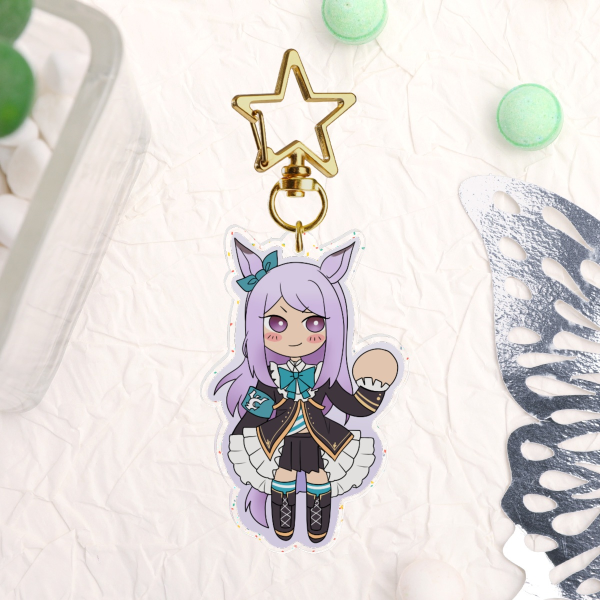 Glitter Acrylic Keychains: Mejiro McQueen
