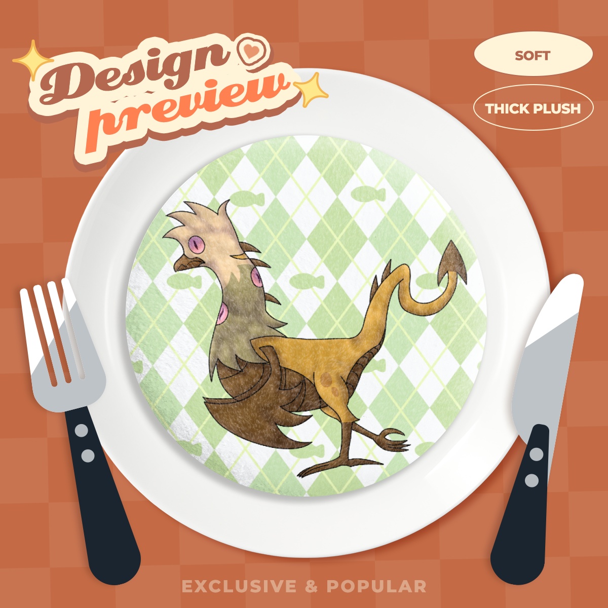Hell chicken Plush Badge