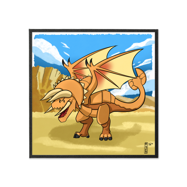 Fanart Series - Monster Hunter Stylized Mons Diablos Artboard Print