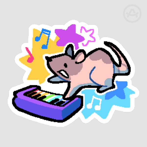 Neil banging out the tunes - Sticker
