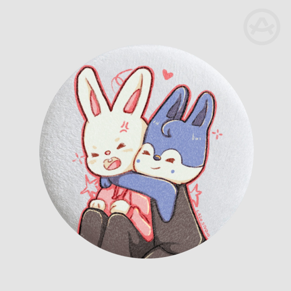 Stray Kids Skzoo Leebit and WolfChan Plush Badges