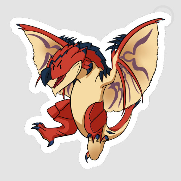 Fanart Series - Monster Hunter Stylized Mons Rathalos Sticker