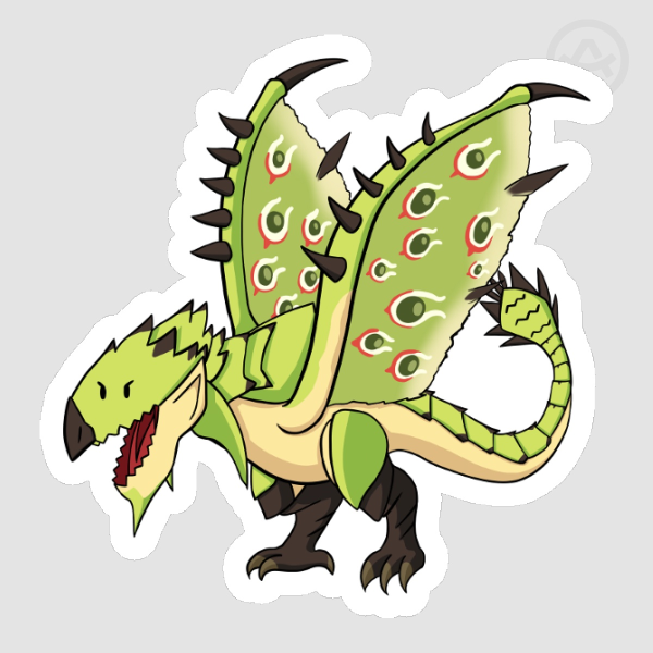 Fanart Series - Monster Hunter Stylized Mons Rathian Sticker
