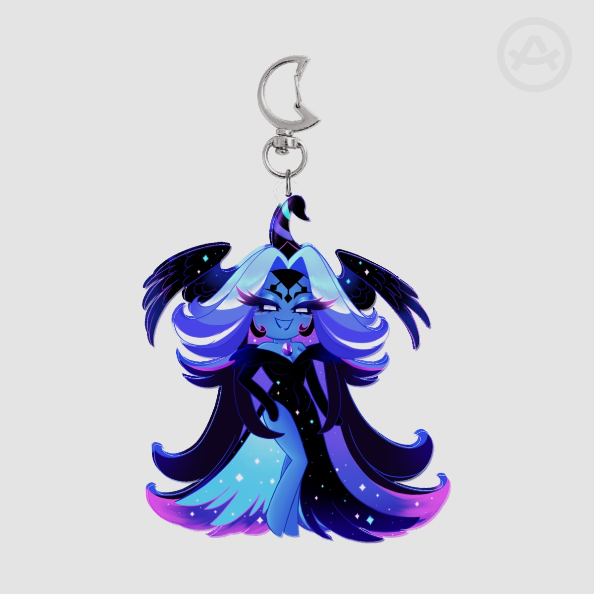 Full bleed black sugar swan keychain