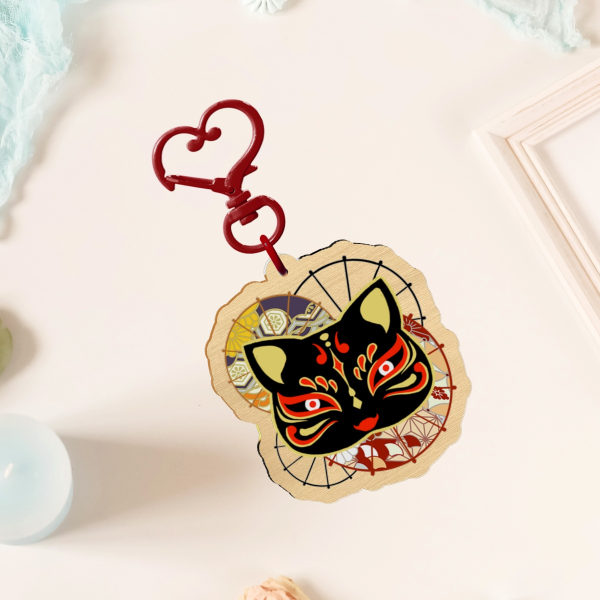 【Original】Black Mask | Wood Keychains