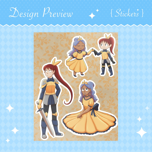 Knight and Princess Sticker Sheet
