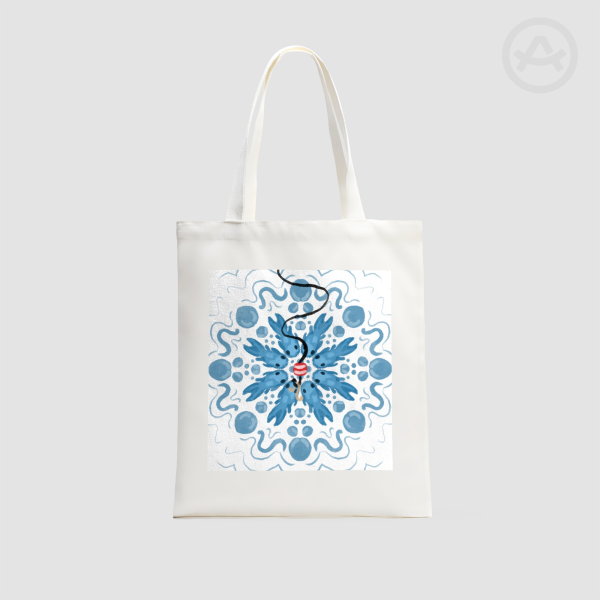 Fish & Bait - Vertical Part-print Canvas Tote Bags - 13.7″x15.7″(35x40cm)