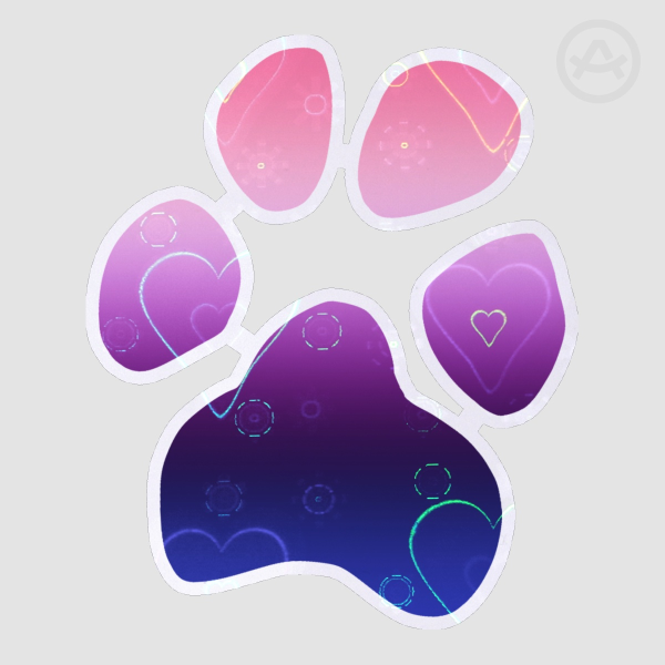 Genderfluid Paw | Die Cut Stickers