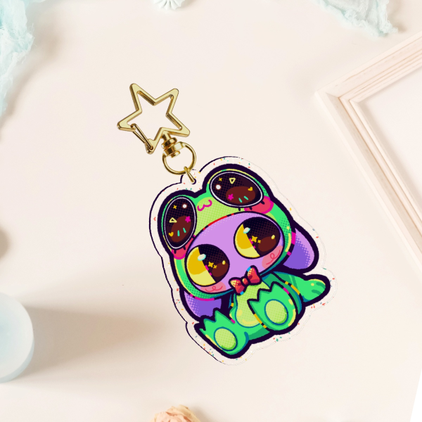 Jax Ribbit Glitter Acrylic Keychains