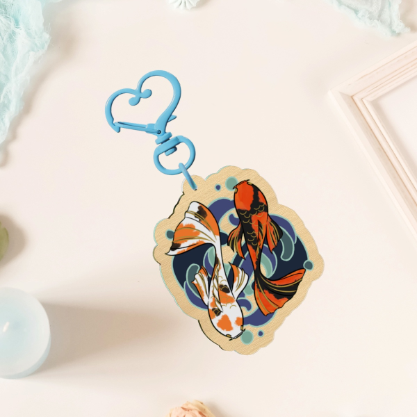 【Original】Koi Fish | Wood Keychains