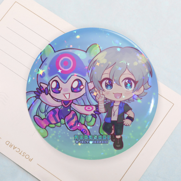 Kiyo and Jelly Round Badges (Button Pins)