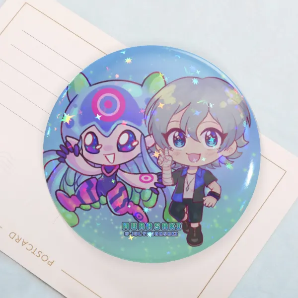 Kiyo and Jelly Round Badges (Button Pins)