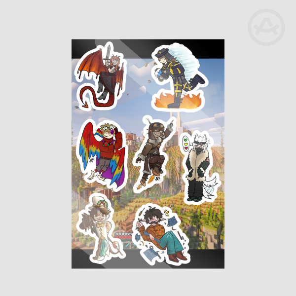 Hermitcraft & Hermits Coated Paper Stickers Sheet