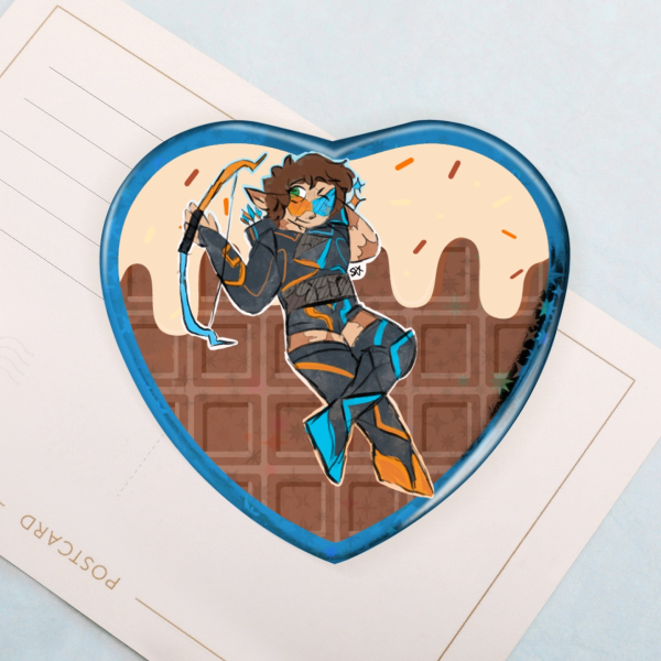Hotguy Heart Shape Holographic Badge