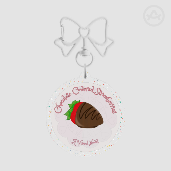 Chocolate Covered Strawberries Glitter Acrylic Keychains