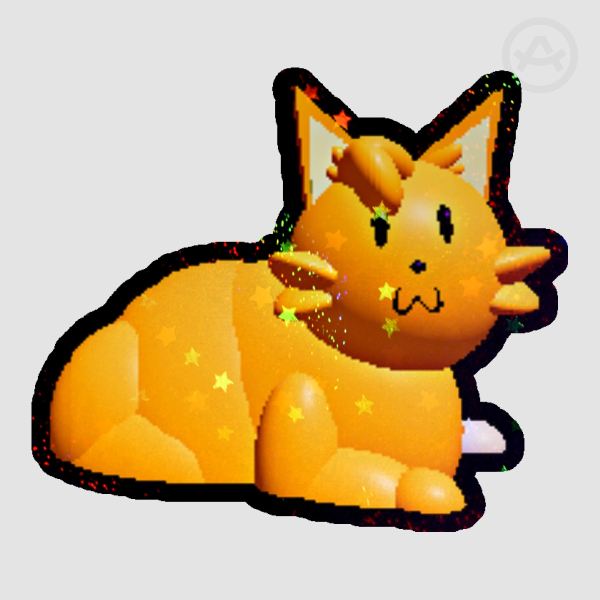 goofy looking roblox cat - OC Sticker