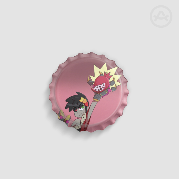 Zagreus Pomegranate Bottle Cap Badge