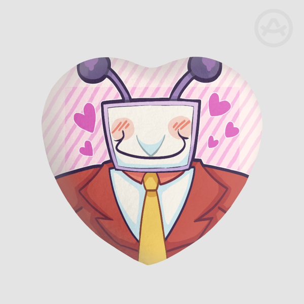 Tenna TV Wife Plush Heart Pin