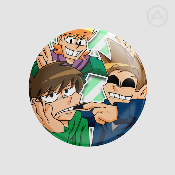 Eddsworld Round Button Pin (Glossy)