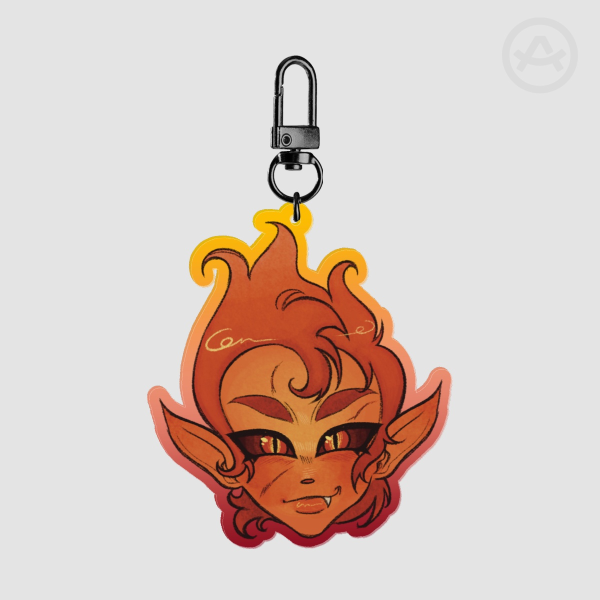 Fire Spirit Cookie Keychain Charm