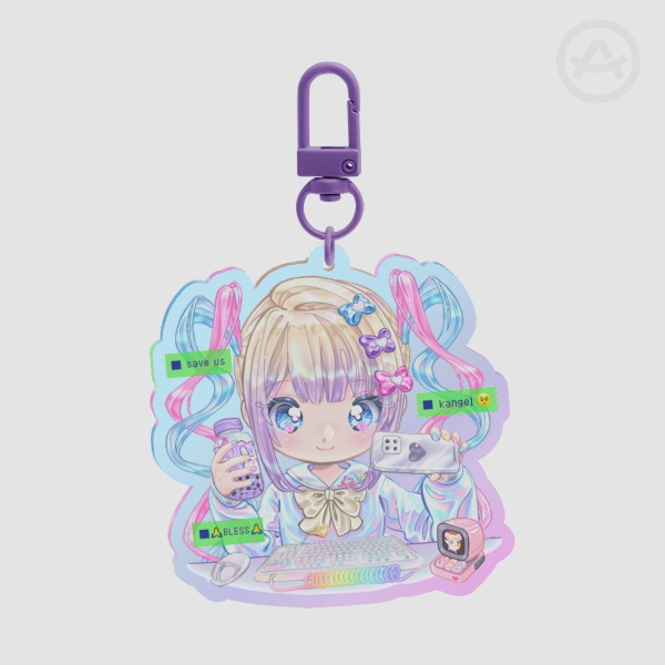 Puking Kangel LIVE! ~ NGO ♡ holo acrylic keychain