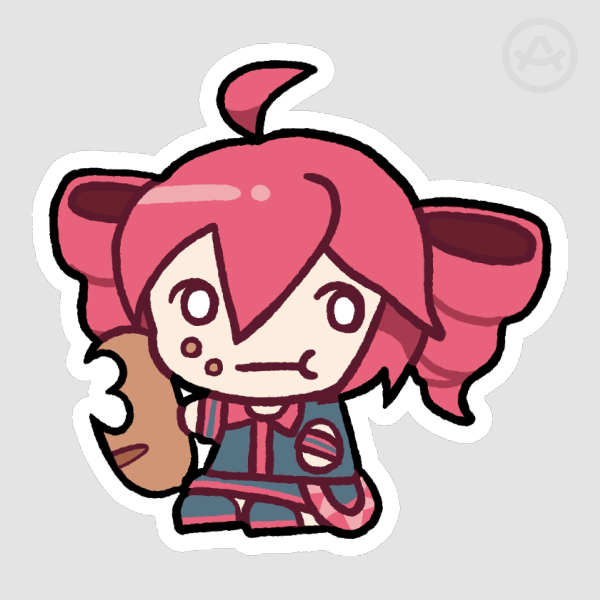 Kasane Teto UTAU Big and Greedy Die Cut Sticker