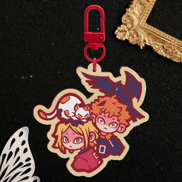 Wood Keychain - Hinata Shoyo & Kozume Kenma - Haikyuu Anime HQ