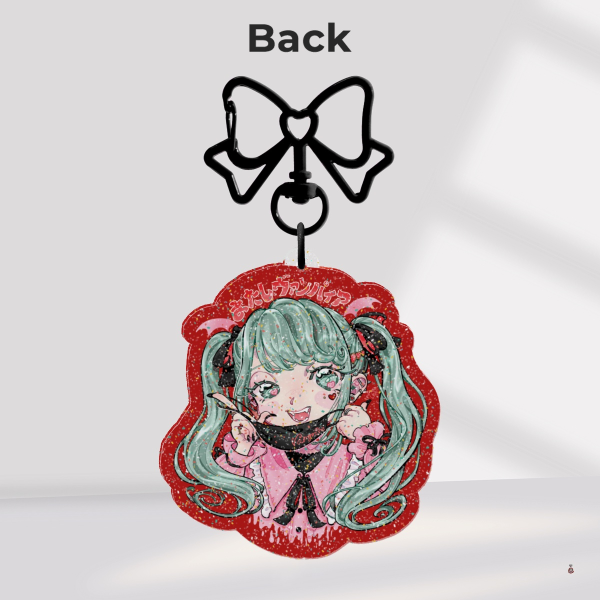Vampire Miku ~ Jirai kei Miku ♡ glitter acrylic keychain