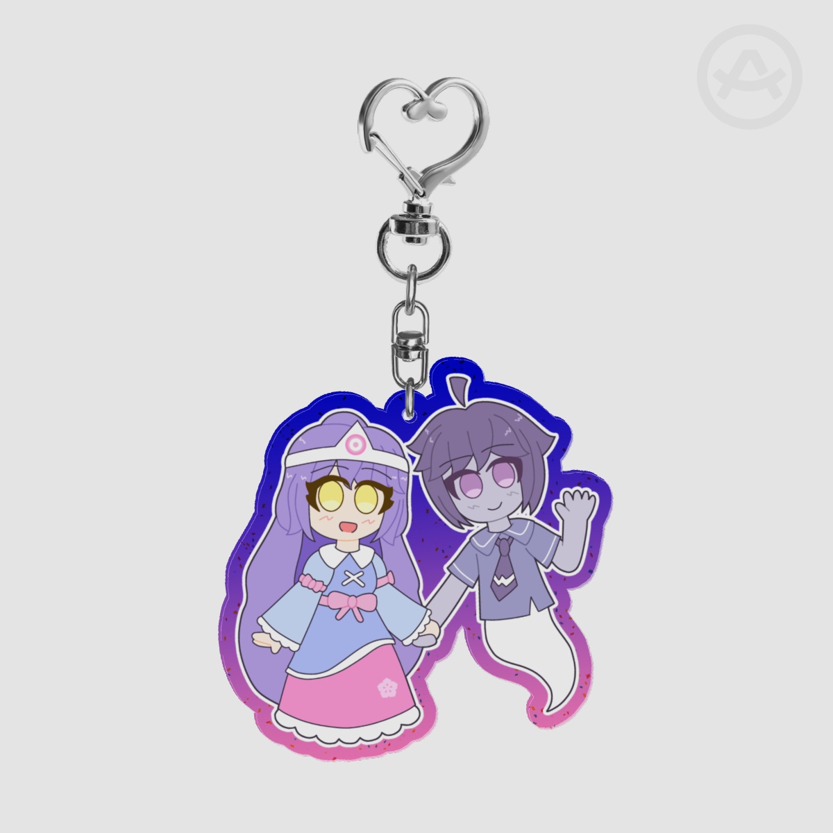 Happy Ghost Glitter Keychain