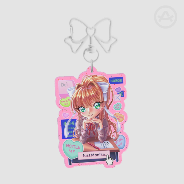 Just Monika ~ DDLC ♡ glitter acrylic keychain