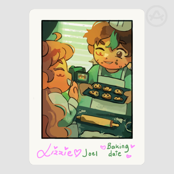 Lizzie and Joel Polaroid Sticker