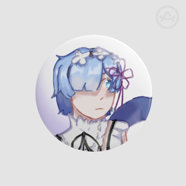 Rem Circle Pin Button / Badge (Re:Zero)