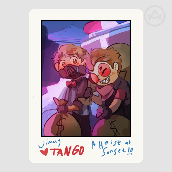 Jimmy and Tango Polaroid Sticker