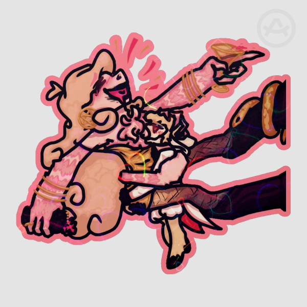 Drunk Angel Dust and loving Lucifer colored edge sticker