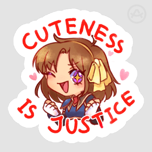 Anelace "Cuteness is Justice!" sticker
