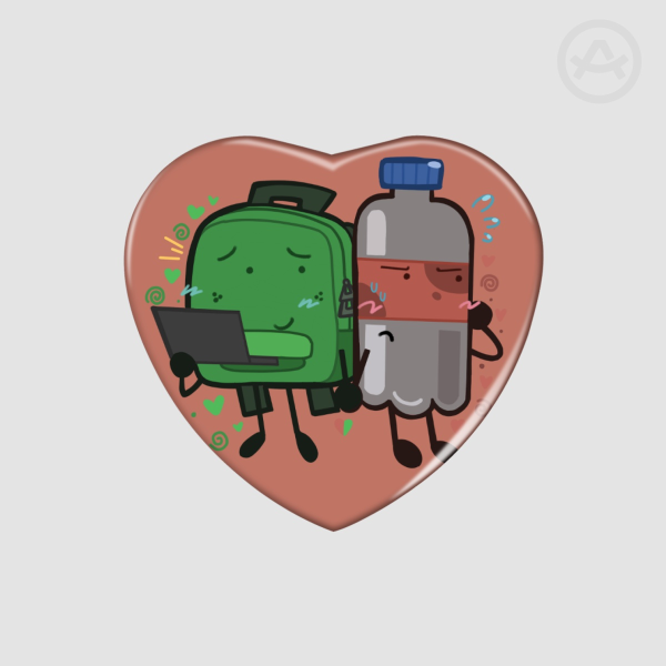 Sodapack Soda Bottle x Backpack HFJONE Bryce x Liam Heart Badge
