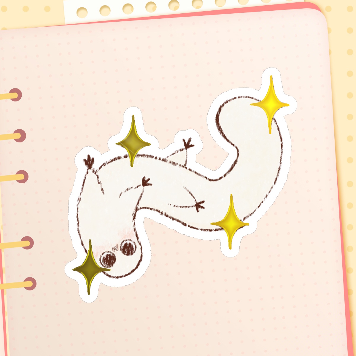 Brush buddy from Witch Hat Atelier || Gold Foil Stamping Die Cut Sticker