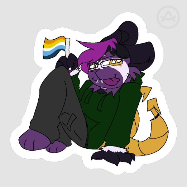[OC] PRIDE - Rhinestone Aroace Flag Die Cut Sticker